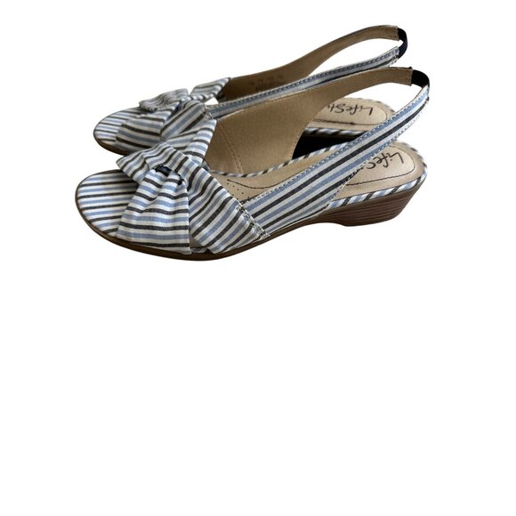 LifeStride Womens Size 5M Striped Slingback Open-Toe Sandals Mimosa - Picture 2 of 9